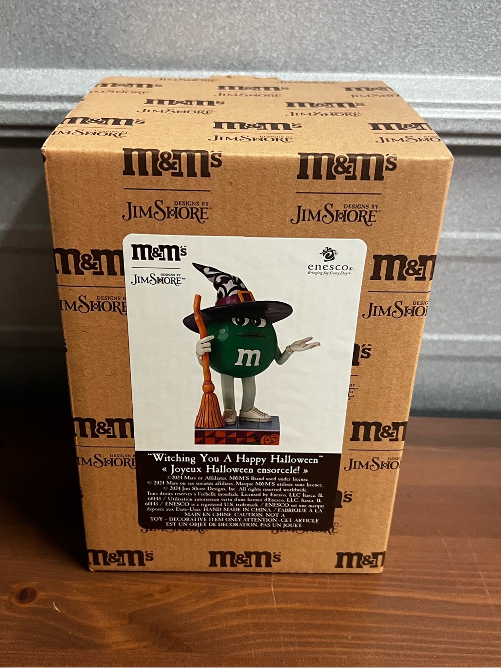 Jim Shore M&Ms GREEN CHARACTER WITCH-WITCHING YOU A HAPPY HALLOWEEN 6016685 NEW